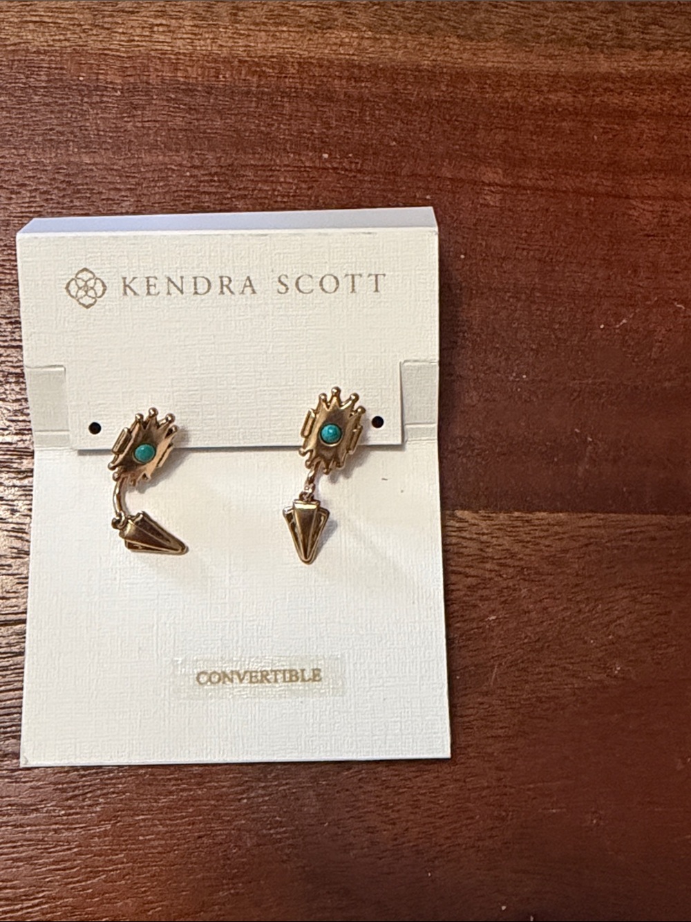 Kendra Scott Gold Earrings with Turquoise Accents